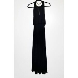 B. Darlin Cocktail Prom Homecoming Pleated Maxi Dress Womens Black Size 7/8